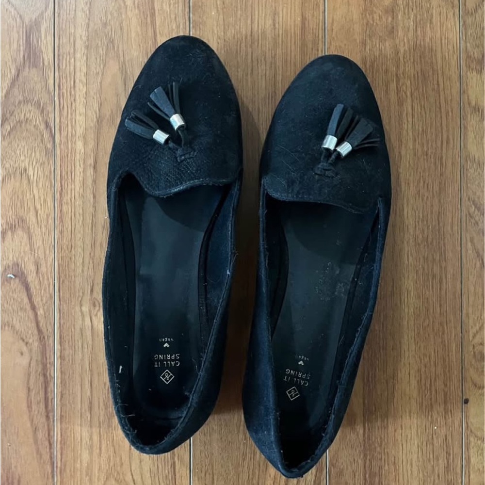 Call It Spring Black Tassel Loafers